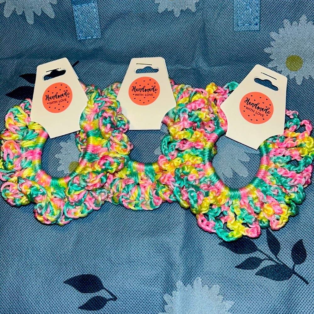 Set of 3  Multicolor Hair Scrunchies